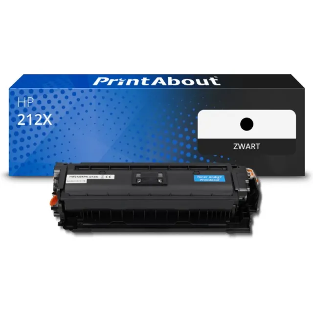 PrintAbout huismerk Toner 212X (W2120X) Zwart Hoge capaciteit Geschikt voor HP