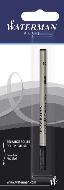 Waterman Rollerpenvulling Waterman fijn zwart blister à 1 stuk