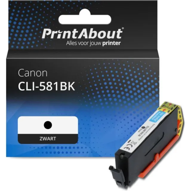 PrintAbout huismerk Inktcartridge CLI-581BK Zwart geschikt voor Canon