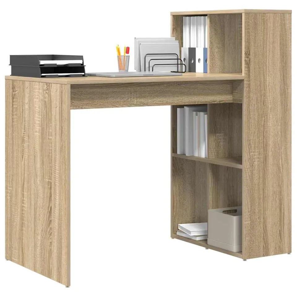 vidaXL Bureau Sonoma Eiken 108 x 55 x 103 cm Bewerkt hout Bruin