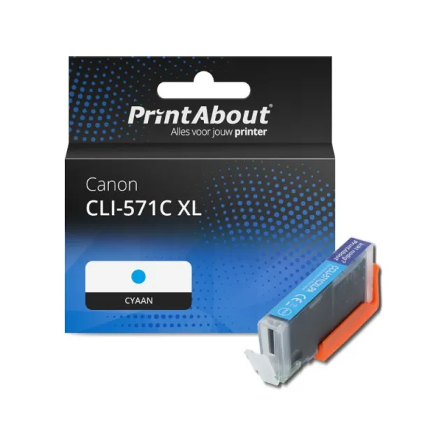PrintAbout huismerk Inktcartridge CLI-571C XL Cyaan Hoge capaciteit Geschikt voor Canon