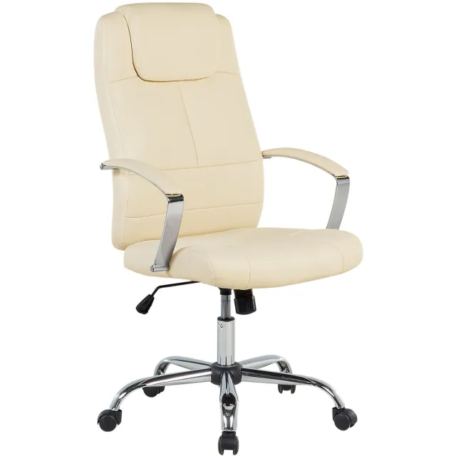 Beliani WINNER - Bureaustoel - Lichtbeige - Kunstleer