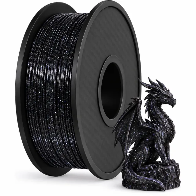 Smart Print PLA Galaxy Black Filament 1KG – 1.75mm – 3D Printer Filament – Zwart met Glitters – Galaxy Effect – Sterrenhemel – 1000 Gram