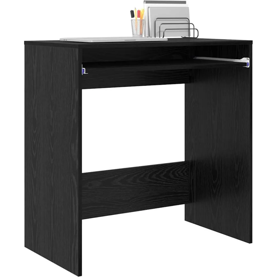 vidaXL Bureau Zwart Eiken 77,5 x 43 x 79 cm Bewerkt hout