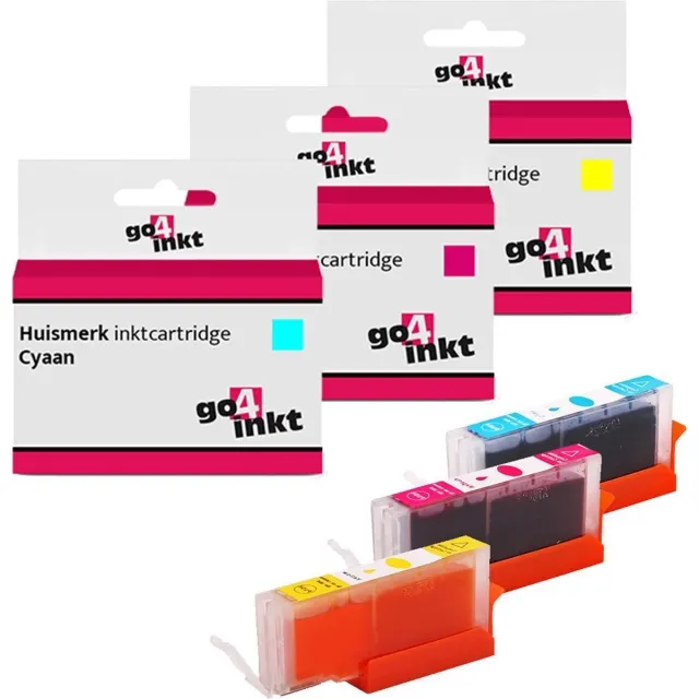 Go4inkt compatible met Canon CLI-521 c/m/y inkt cartridges multipack - Cyaan, Magenta, Yellow