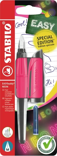 Stabilo Vulpen STABILO Easybuddy medium neon roze blister à 1 stuk