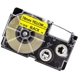 Huismerk Casio XR-18YW Labeltape 18mm Zwart op Geel