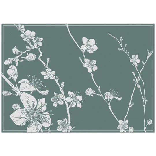 IEZZY horeca en cate Placemat IEZZY Japanse kersenbloesem groen 6 stuks