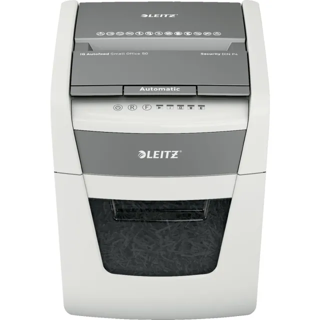 Leitz IQ Auto+ Small Office 50X Papiervernietiger P4 wit