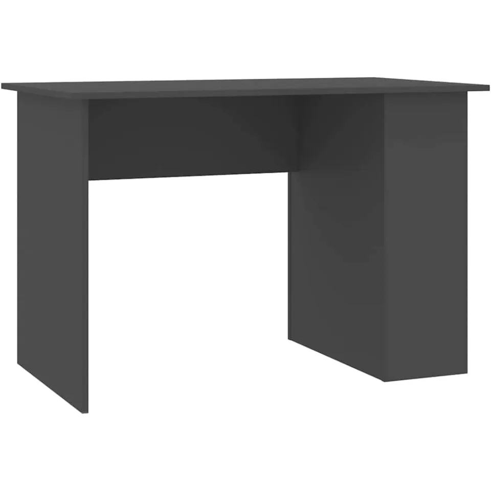 vidaXL Bureau 110x60x73 cm bewerkt hout grijs, foto 3