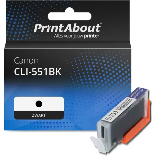PrintAbout huismerk Inktcartridge CLI-551BK Zwart geschikt voor Canon