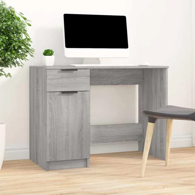 vidaXL Bureau 100x50x75 cm bewerkt hout grijs sonoma eikenkleurig, foto 2