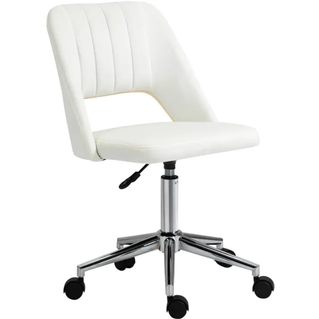 ZYLARO Bureaustoel - In Hoogte Verstelbaar - 360° Draaibaar - Kantoorstoel - Gamestoel - Volwassenen Stoel - Directiestoel - Computerstoel - Gebogen Vorm - Fluweellook - Ergonomische Kaptafelstoel voor Slaapkamer, Studeerkamer - Crèmewit