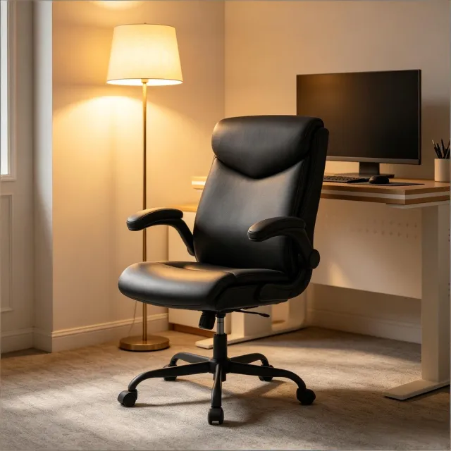 Clruro Directiestoel - Draaibare Bureaustoel - Ergonomische Designstoel Zwart