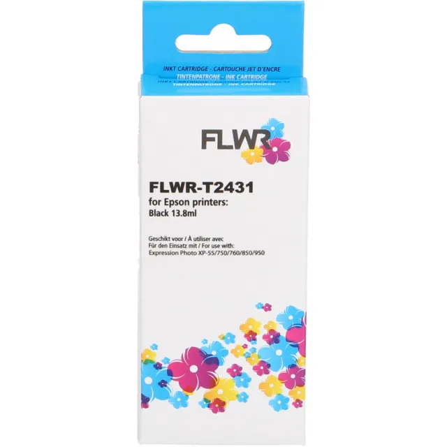 FLWR Inktcartridge / 24 / Zwart - Geschikt voor Epson