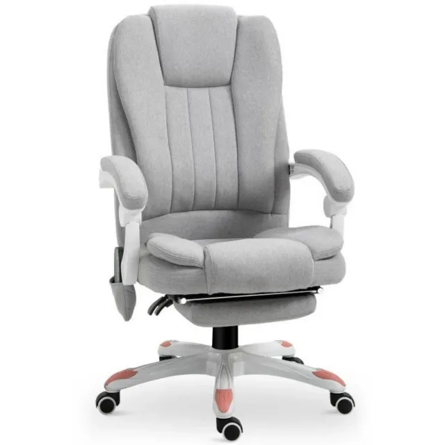 Zenzee Bureaustoel - Ergonomische bureaustoel - Directiestoel - Game stoel - 66 x 63 x 107-115 cm Grijs