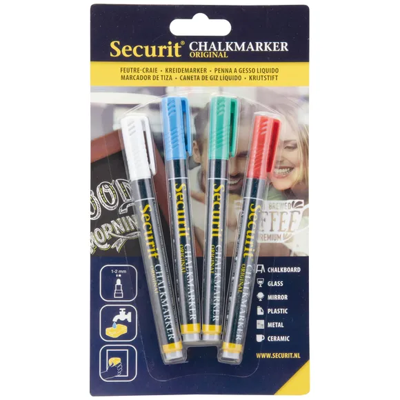 Securit Krijtstift Securit SMA-100 rond ass 1-2mm blister à 4st