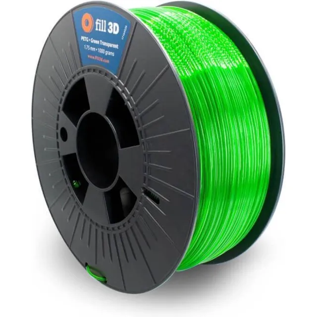 Fill 3D PETG Green Transparent 1 kg Groen transparant