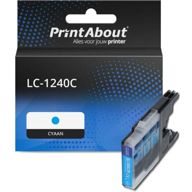 PrintAbout huismerk Inktcartridge LC-1240C Cyaan geschikt voor Brother