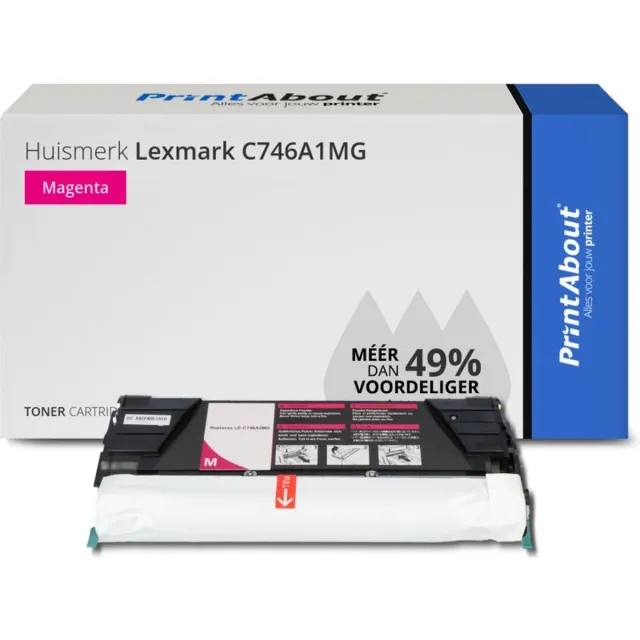 PrintAbout Alternatief voor de Lexmark C746A1MG / magenta
