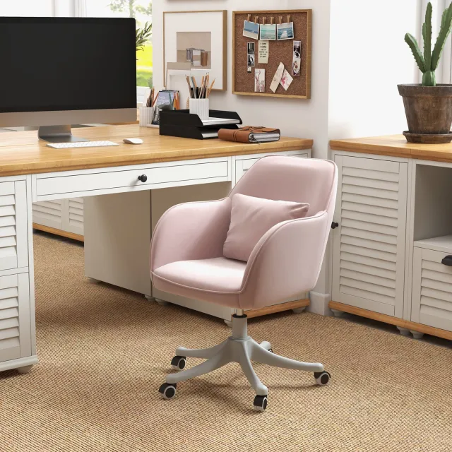 CHICFURN Bureaustoel - Vibratiemassage - In hoogte verstelbaar - Roze
