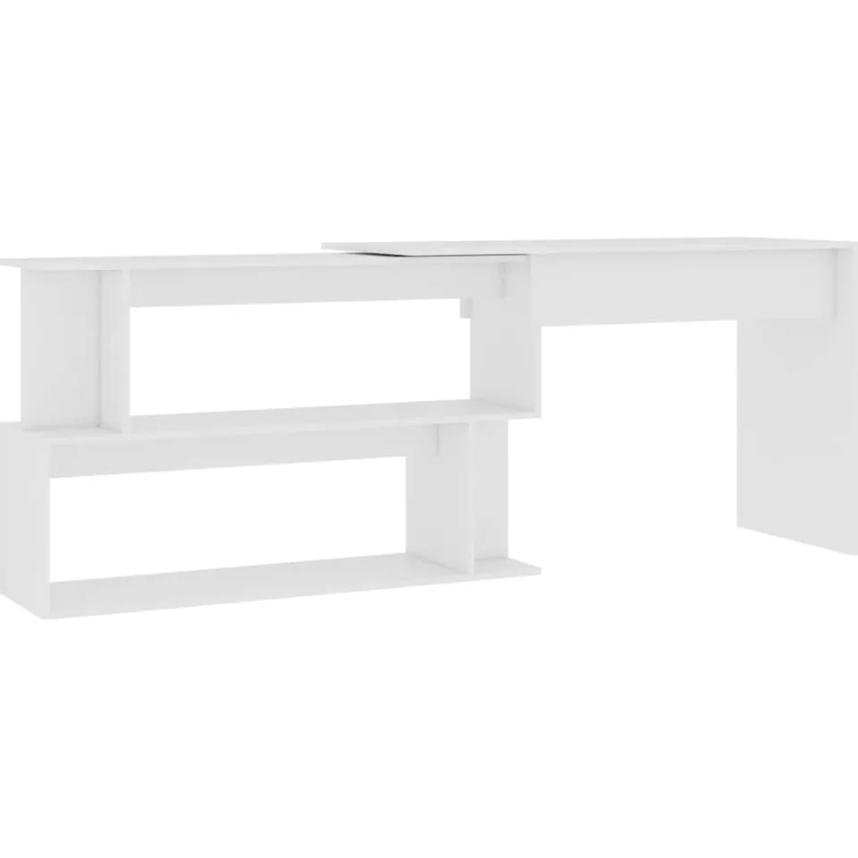 vidaXL Hoekbureau 200x50x76 cm bewerkt hout wit, foto 3