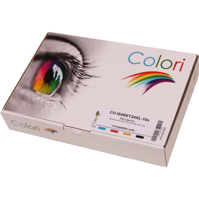 Colori Set 10x Colori huismerk inkt cartridge geschikt voor Epson 34XL voor Epson WorkForce Pro WF-3720DW WF-3720DWF WF-3720DW WF-3720DWF WF-3725 WF-3725DW Set 10 stuks