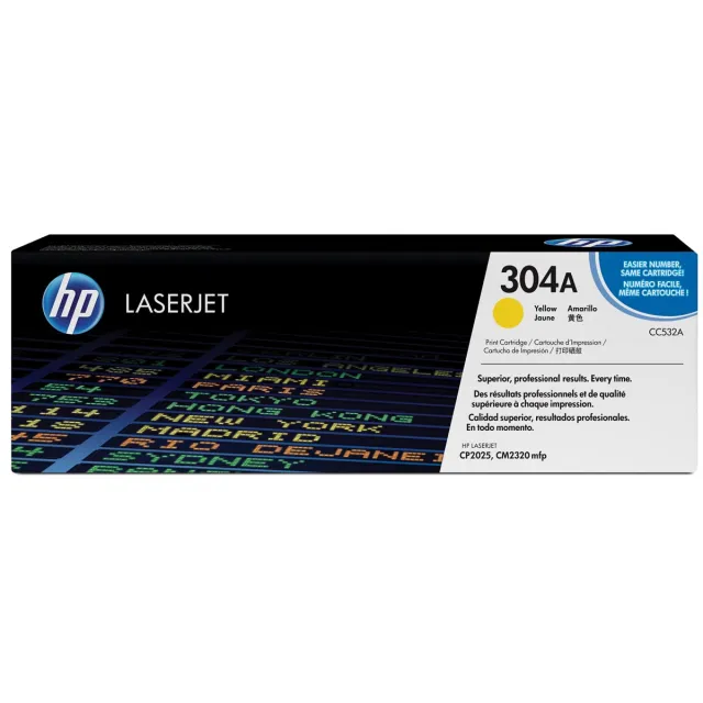 Hp toner 304A, 2 800 pagina's, OEM CC532A, geel