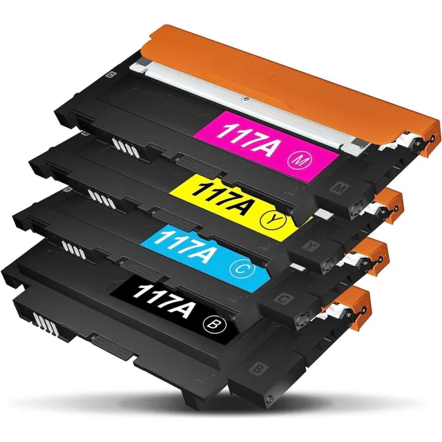 Inktkenners Toner Geschikt voor HP 117A / Multipack van 4 stuks | Geschikt voor Printers: HP Color Laser 150A, 150NW, MFP 178NW, MFP 179NW (HP W2070A, HP W2071A, HP W2072A en HP W2073A) Zwart (1000 pagina's); Geel (700 pagina's); Magenta (700 pagina's); Cyaan (700 pagina's)