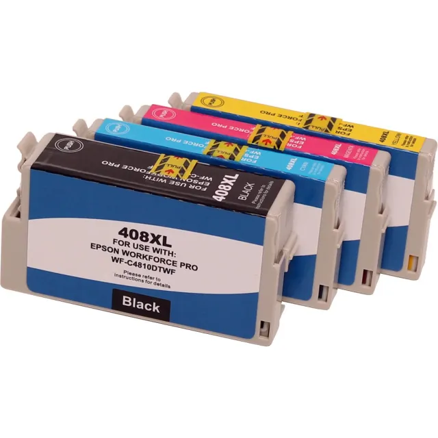 ABC huismerk set 4x inkt cartridge geschikt voor Epson 408XL Workforce WF-C4810DTWF Set 4 kleuren