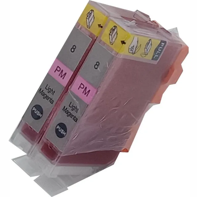 KATRIZ huismerk inkt voor|Canon CLI-8PM |14ml | ( 2stuks) - Met chip Foto Magenta