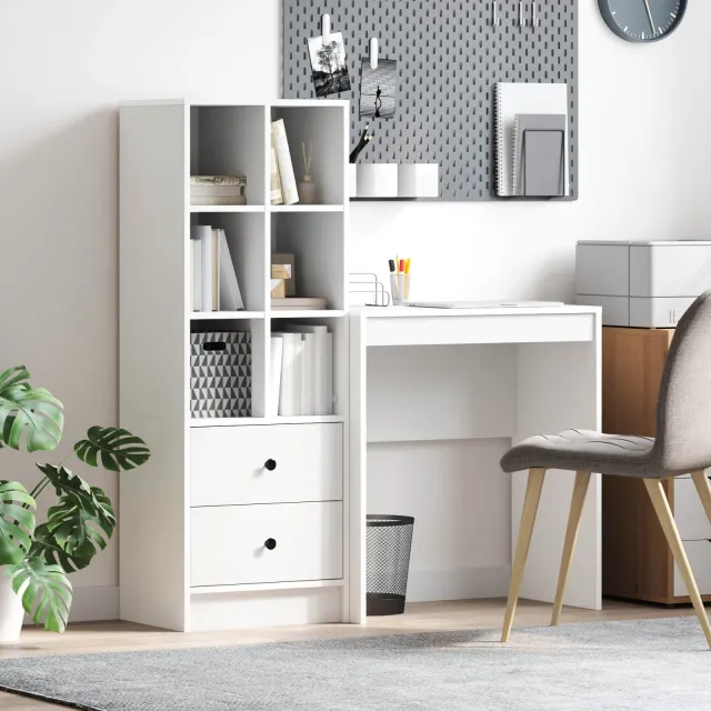 vidaXL Bureau Wit 115,5 x 40 x 127 cm 2 st, foto 2
