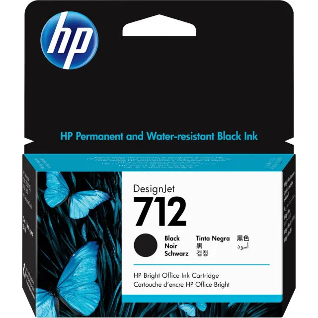 HP Original Ink Cartridge HP Cartucho de Tinta HP DesignJet 712 negro de 38 ml Black Zwart