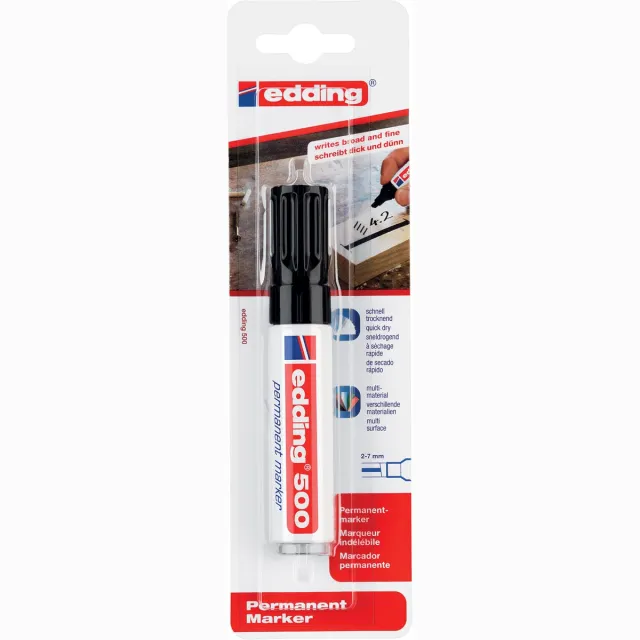 Edding permanente marker e-500 zwart, op blister