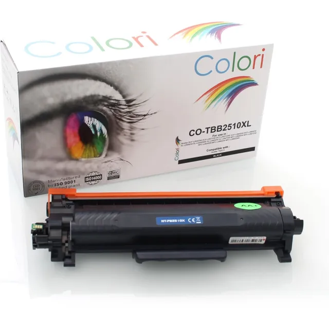 Colori huismerk Toner geschikt voor Brother TN2510XL HL-L2400DWE HL-L2445DW HL-L2447DW MFC-L2800DW MFC-L2827DW MFC-L2835DW MFC-L2860DW MFC-L2860DWE Zwart XL