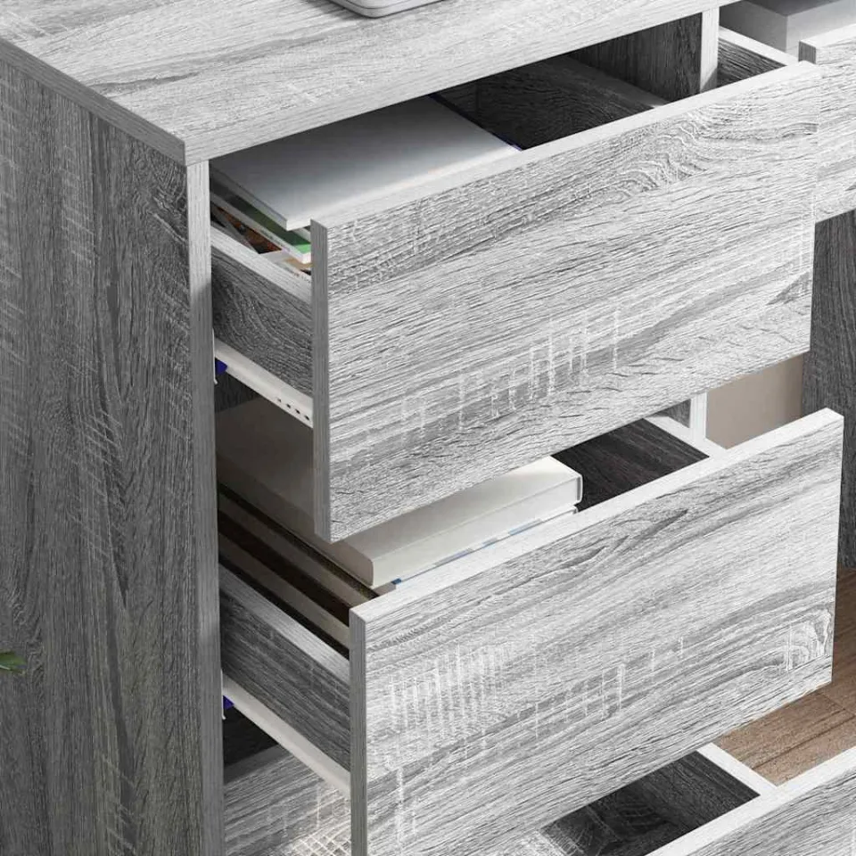 vidaXL Bureau Grijs Sonoma 90 x 37,5 x 75 cm Bewerkt hout, foto 4