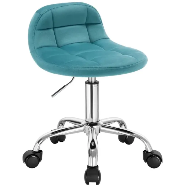 Klarven Bureaustoel Turquoise - Ergonomisch met Lendensteun, 360° Zwenkbaar - Hoogteverstelbaar, Wieltjes, Draagvermogen 120 kg - Zithoogte H 43-55 cm
