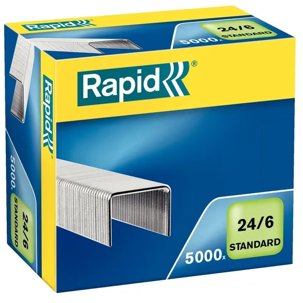 Rapid Nieten Rapid 24/6 gegalvaniseerd standaard 5000 stuks
