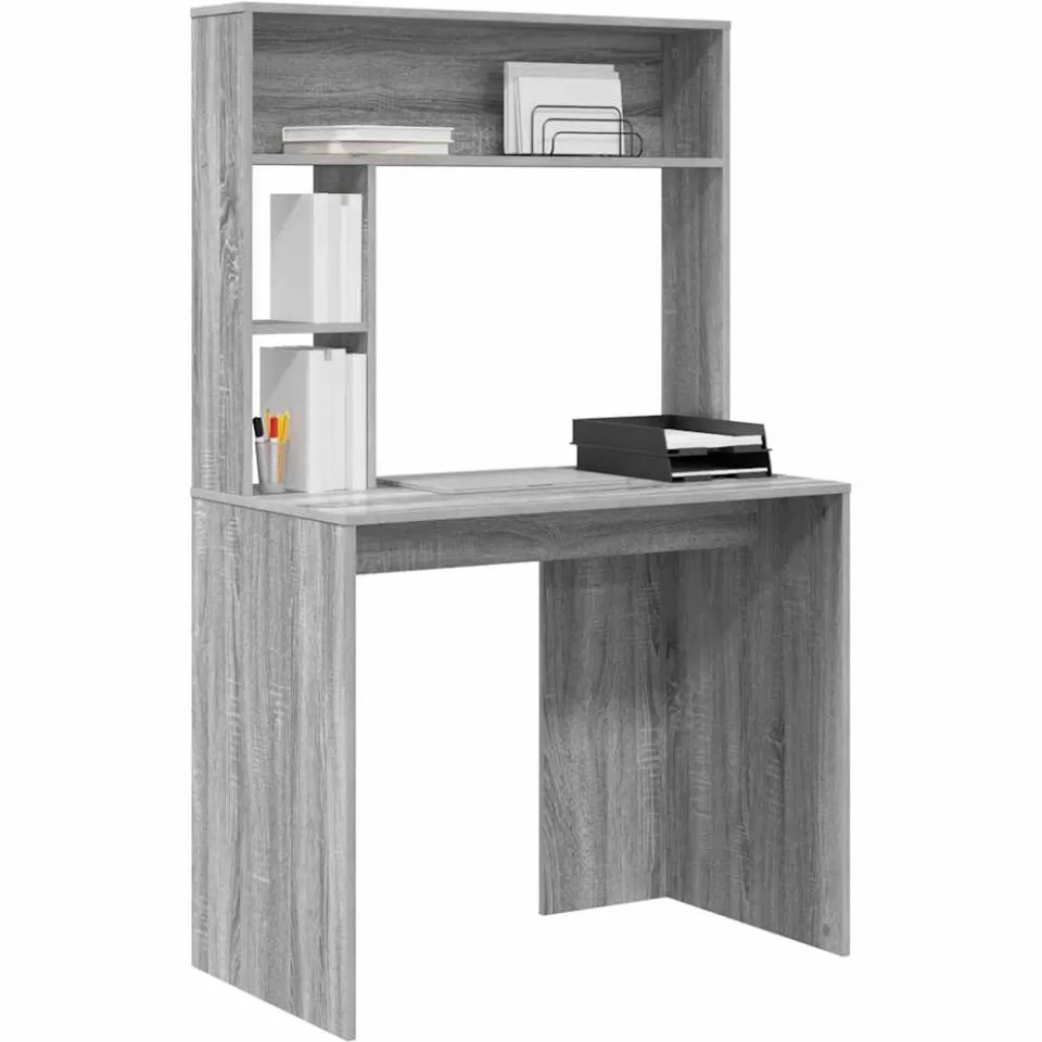 vidaXL Bureau Grijs Sonoma 91 x 50 x 149 cm Bewerkt hout