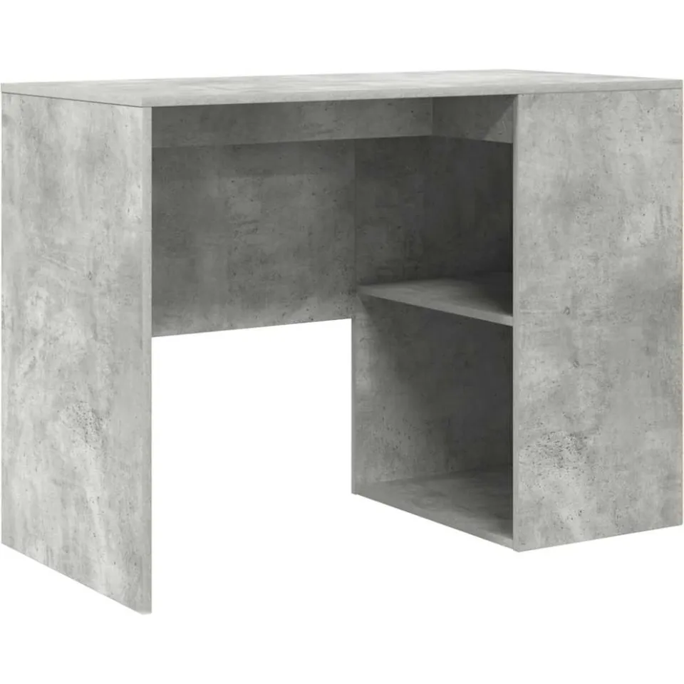 vidaXL Bureau Beton Grijs 102 x 50 x 75 cm Bewerkt hout