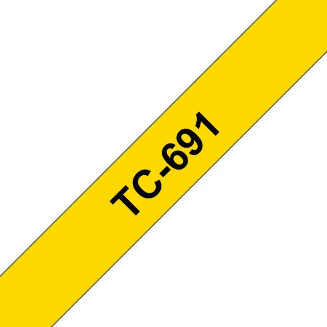 Brother TC-691 - 9mm - black on yellow for PT-8E / PT-2000 / PT-3000 / PT-5000