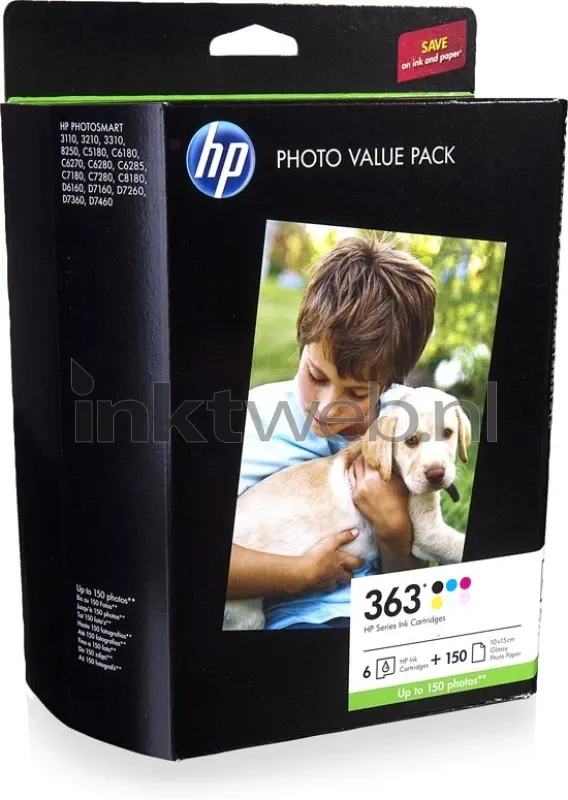 Hp 363 6-pack Multipack zwart en kleur (Origineel)
