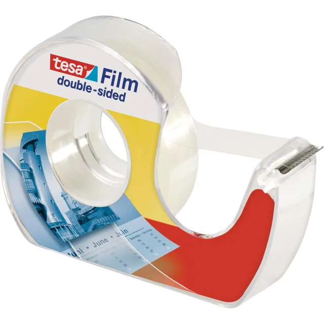 Tesa Tesafilm dubbelzijdige plakband, ft 12 mm x 7,5 m, op blister met dispenser