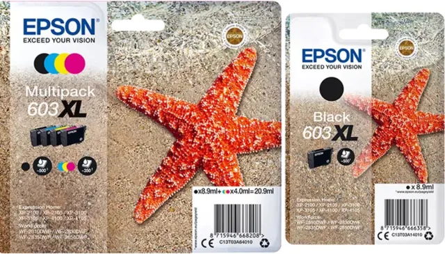 Epson 603XL - Inktcartridge - Multipak + Zwart Zwart 2x