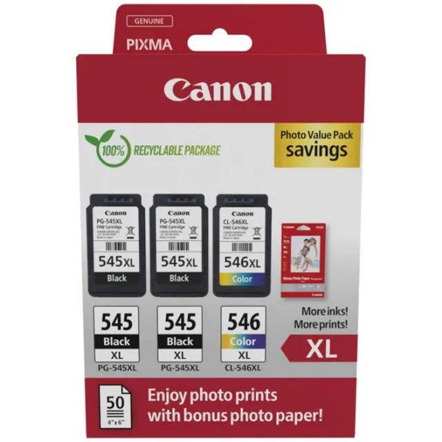 Canon Ink 8286B015 / PG-545XL/CL-546XL X Zwart;Cyaan;Magenta;Geel