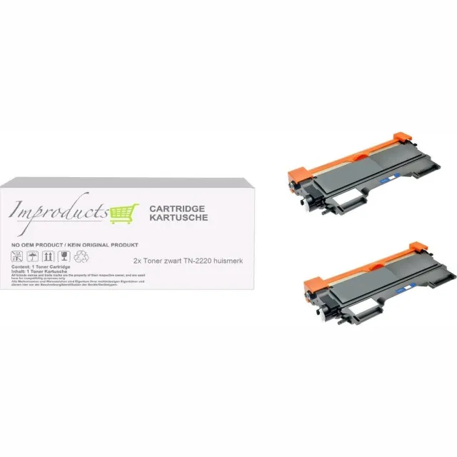 Improducts Toner - Alternatief Brother TN-2220 / TN-2210 zwart XL 2x toner zwart Zwart - 2x
