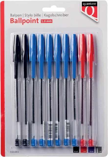 Quantore Balpen Quantore stick assorti blister 10 stuks