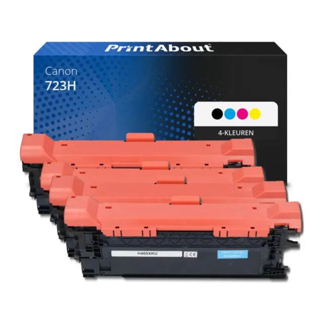 PrintAbout huismerk Toner 723H 4-kleuren Multipack Hoge capaciteit Geschikt voor Canon