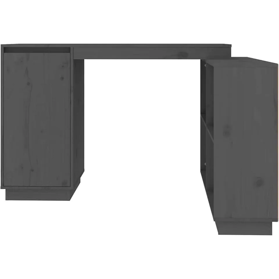 vidaXL Bureau 110x50x75 cm massief grenenhout grijs, foto 4