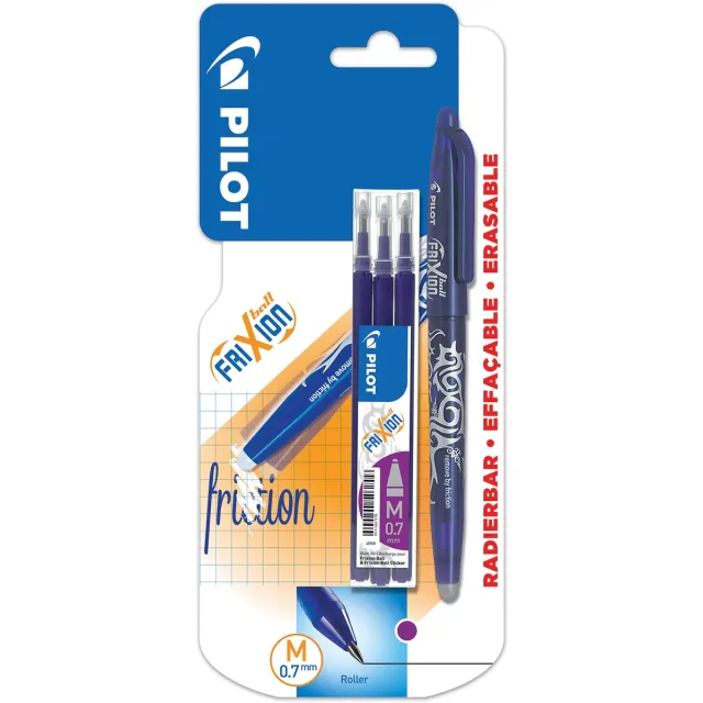 Pilot Rollerpen pilot frixion medium paars blister Stuk + 3 vullingen